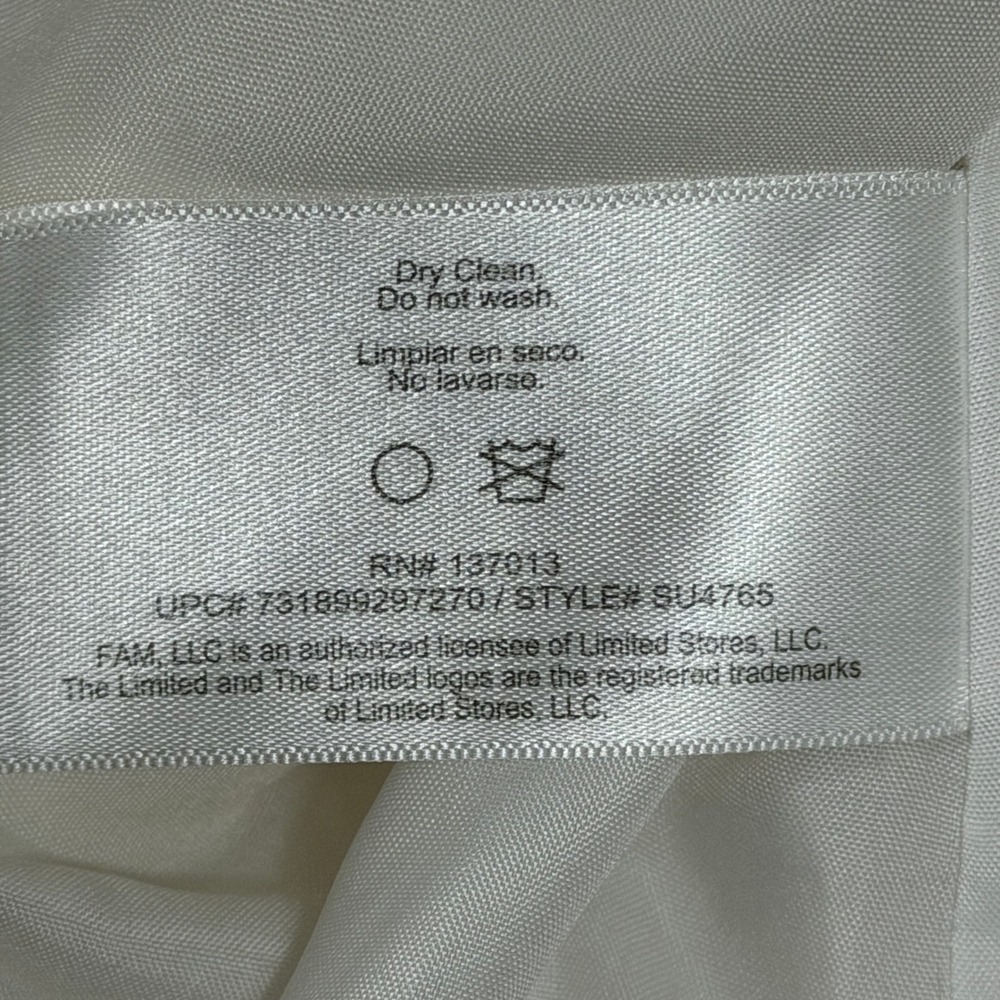 The Limited Size Large White Linen Blend Ruched Sleeve Blazer Jacket - Picture 8 of 8